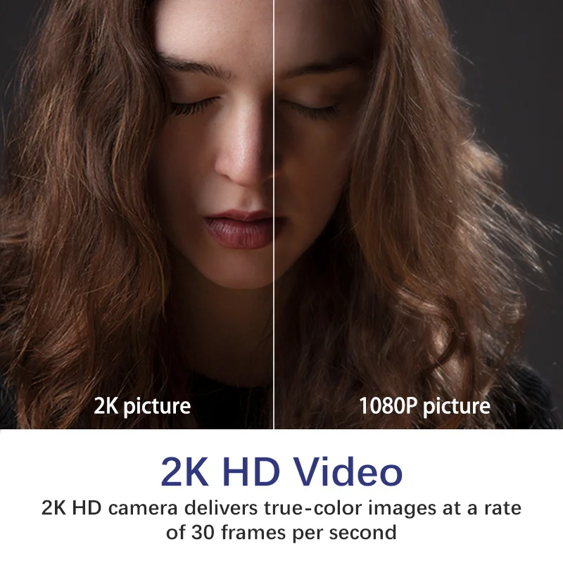 

Webcam 2K, Full Hd 1080p, autofocus microphone, USB, PC, MAC, laptop, desktop,