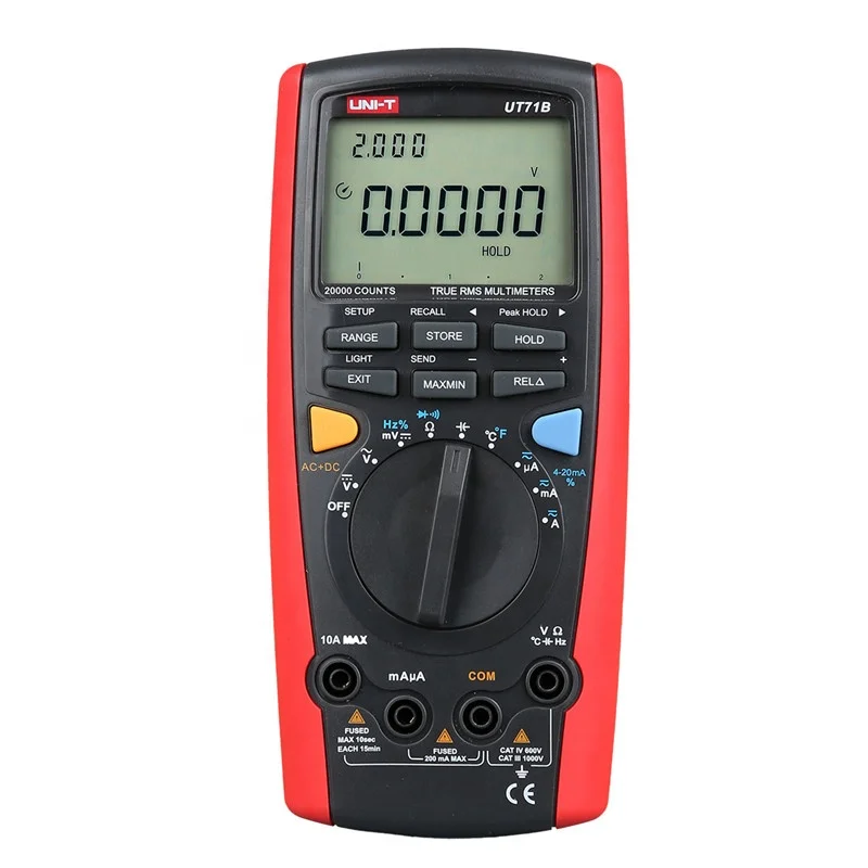 

UT71C Digital Multimeter auto range AC DC Volt Ampere Ohm Capacitance True RMS Duty Ccle, Continuity Buzzer