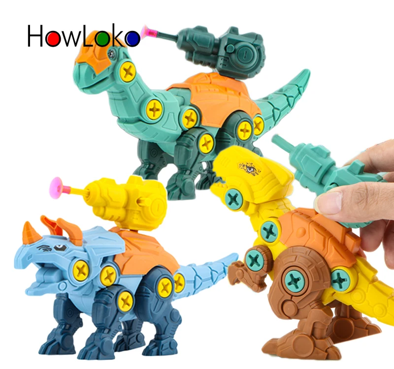 3D Nut DIY Disassembly Combination Assembly Dinosaur Construction Set Toys For Children Screw Model Kits Educational | Игрушки и хобби
