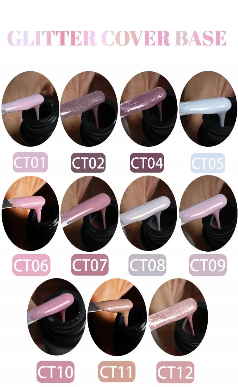 

30/15ml Nail ArtGel Nail Polish Set For Jelly Color Gel UV Base Nail Polish 2 in 1 Glitter Camouflage Base Gel Transparent TSLM2