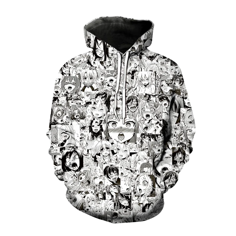 

2021 New Anime Hoodie Japan Harajuku Anime Kawaii Hentai 3d Face Hooded Sweatshirt Men/women Casual Fashion Hoodie Clothing