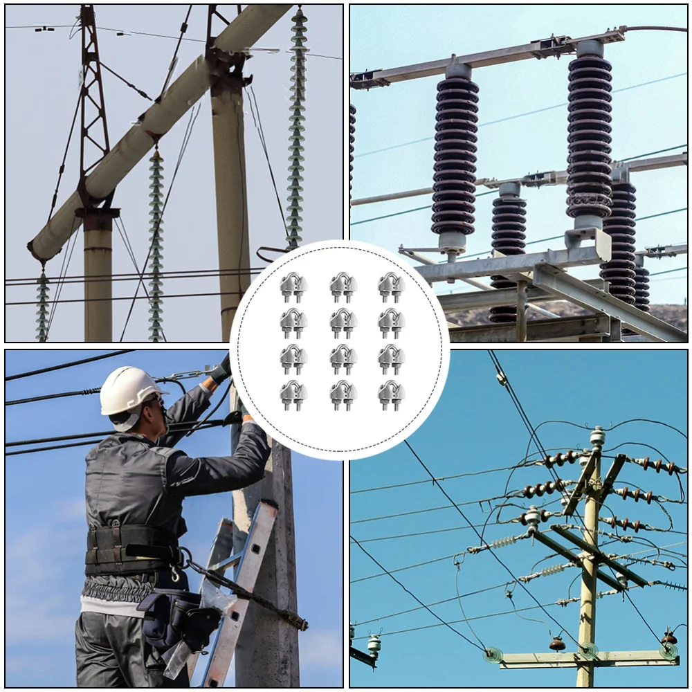 

12pcs Wire Rope Clips Durable U Type Tensioning Stainless Steel Wire Rope Clip for Rigging