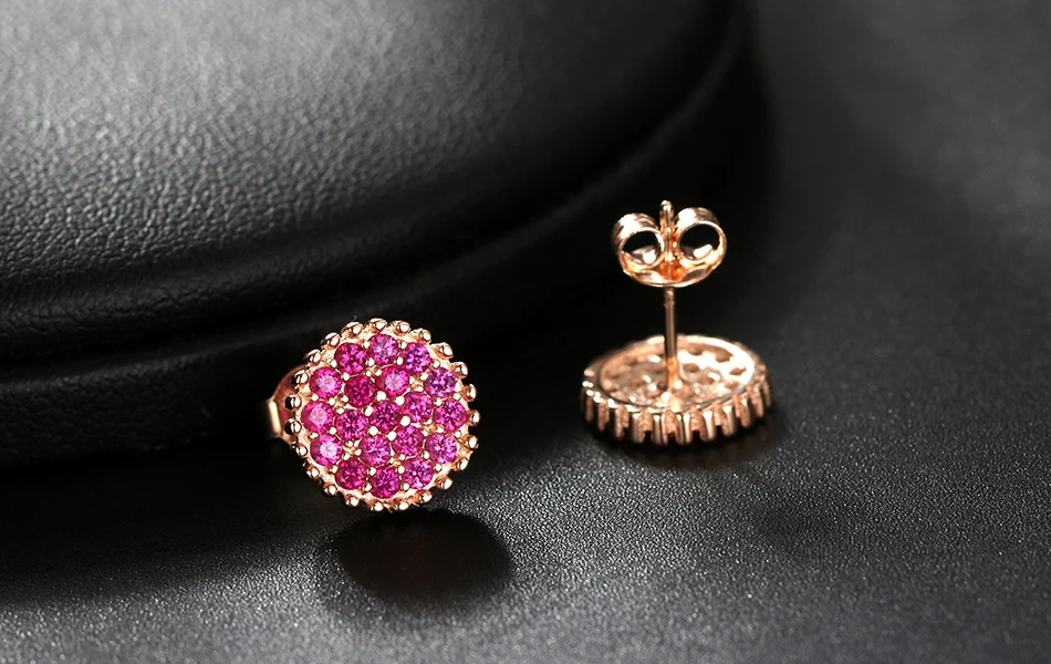 ORSA JEWELS новейший цветок серьги гвоздики AAAA розовое золото циркон Настоящее серебро 925 пробы женские серьги Элегантные ювелирные изделия SE161