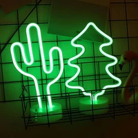 led neon usb chargeing light signs with stand holder home party birthday supplies bedroom bedside table decoration children kids