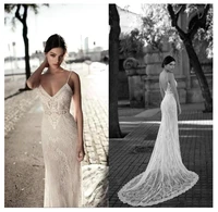 sexy lace mermaid wedding dresses 2021 spaghetti straps bridal gowns simple vintage sleeveless vestidos de novia sweep train