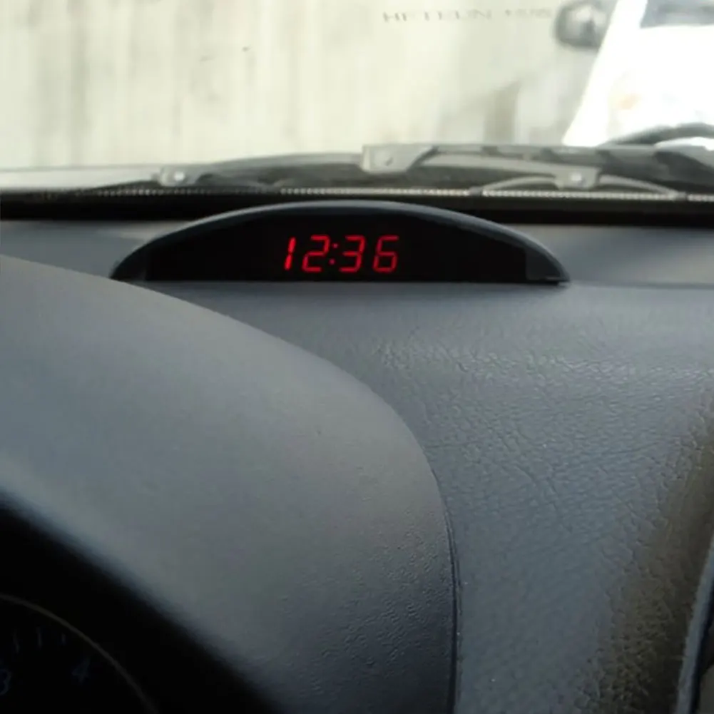 Портативные автомобильные цифровые часы 2 в 1 с ЖК-дисплеем/вольтметром/дисплеем