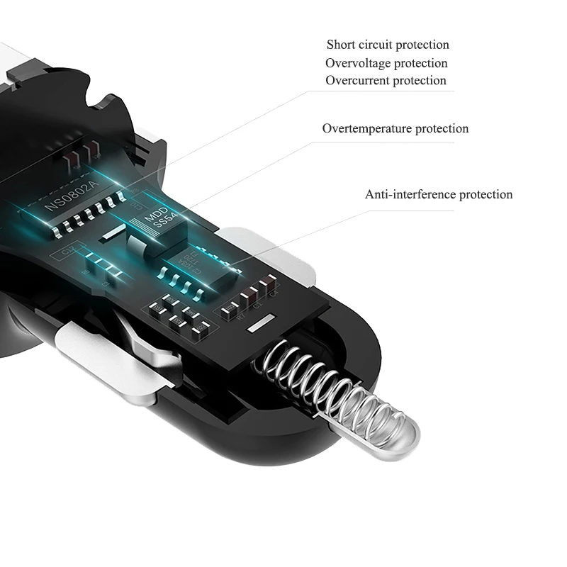 Автомобильное гнездо прикуривателя 5 В 3 1 а с двумя Usb-разъемами быстрое зарядное