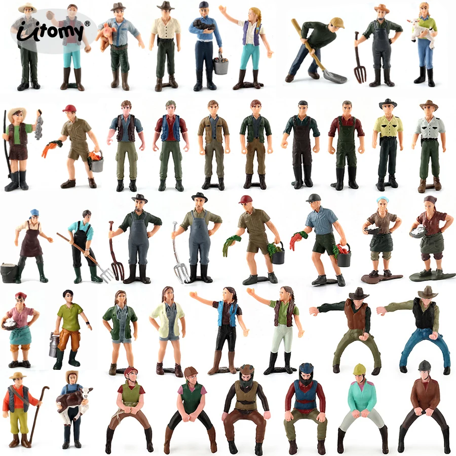 Реалистичная пластиковая миниатюрная фермерская ферма фигурки Райдера Shepher