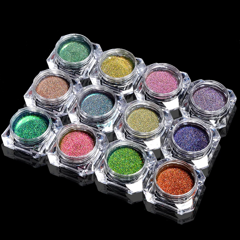 

0.5g/box Mermaid Powder Holographic Glitter Nail Art Glitter sugar effect Nails Accessoires for gel polish Free Shipping