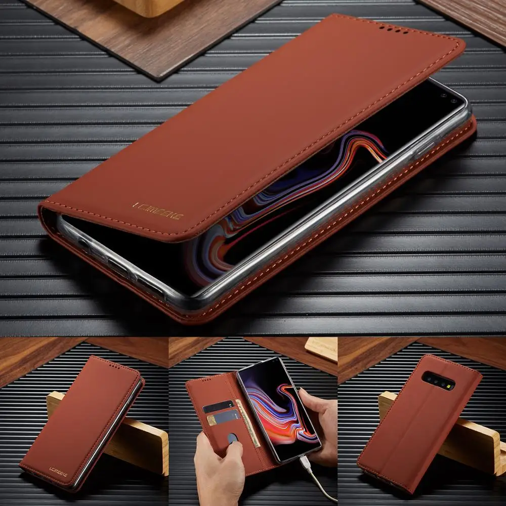 

Wallet Flip Card-Holder Phone Case For Samsung Galaxy S10 Plus Luxury Leather Credit Card Slots Cover S10Plus Coque Bumper Etui