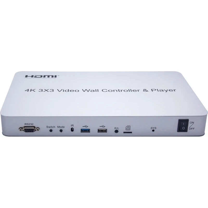 Bestellen 4K 3x3 HDMI Video Wand Controller USB-Player RS232 KVM Video Prozessor Splicer 2x2 2x3 2x4 1x3 1x4 3x2 4x2 Können Cascade 3x4 4x4