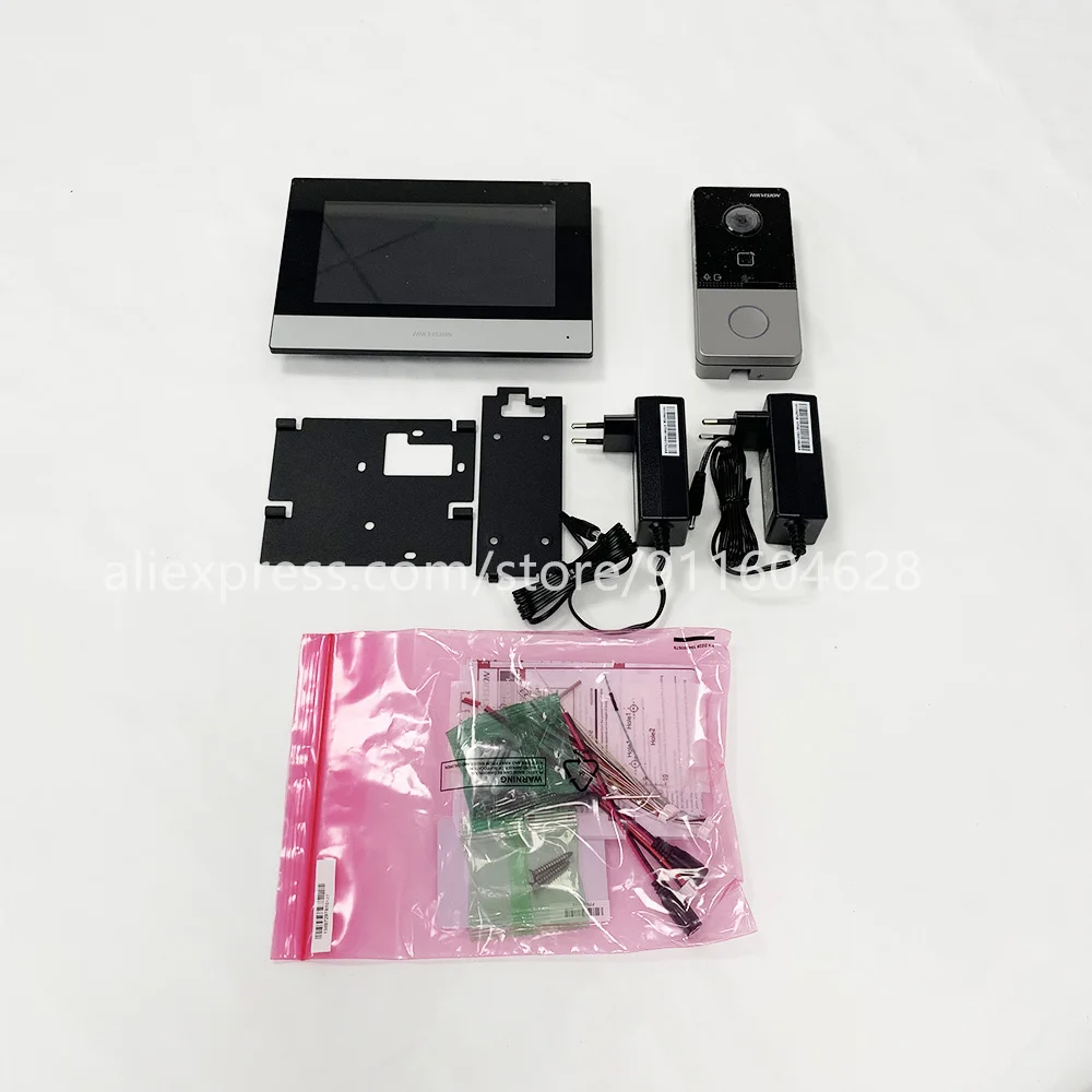 

Original Hik DS-KIS603-P Video Intercom Kit DS-KV6113-WPE1(B) and DS-KH6320-WTE1 Standard POE Doorbell Door Station WIFI Monitor