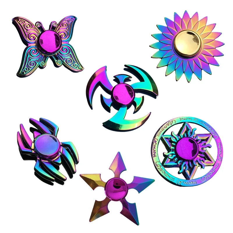 

New Metal Colorful Butterfly Dart Lotus Stress Relief Fidget Spinner Finger Spinner Kids Toy Gift