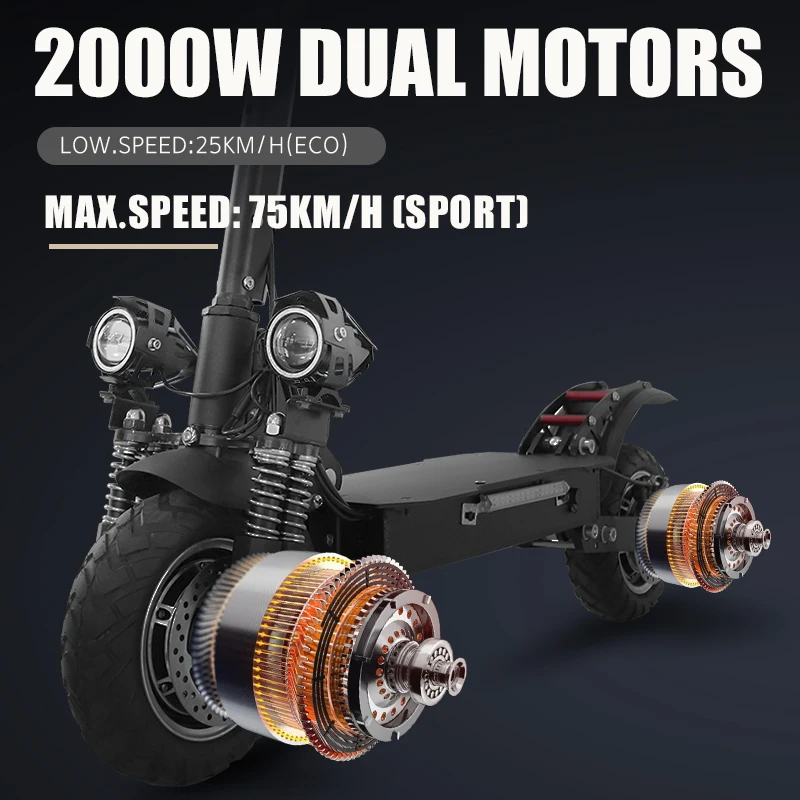 Скутер электрический без НДС для взрослых 2000 Вт 75 км/ч 52 в 20 А | Спорт и развлечения