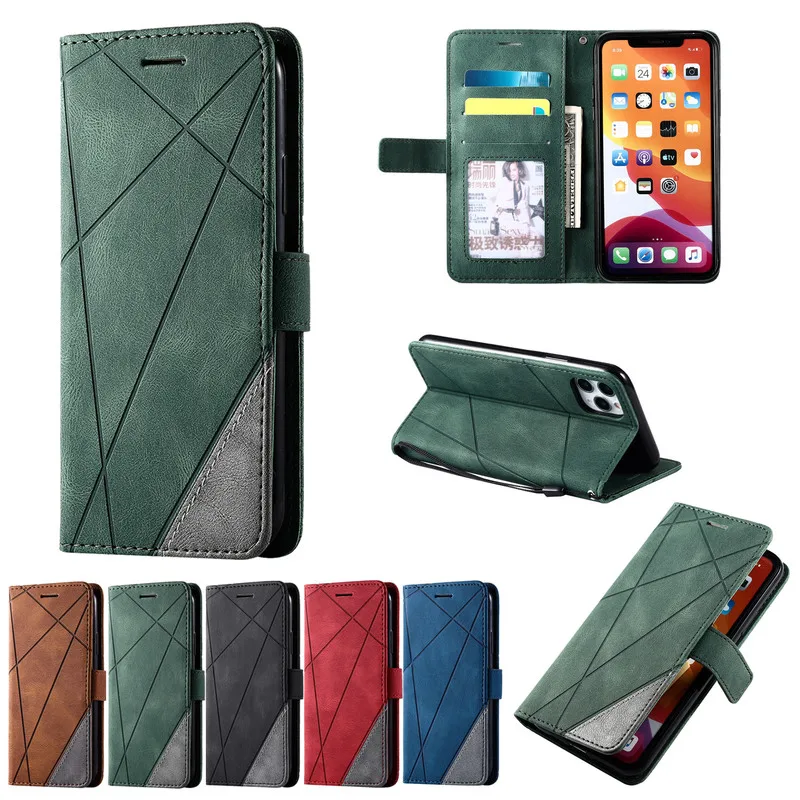 

Geometric Case For iPhone 12 Mini 11 Pro Max X XR XS Max 6 6S 7 8 Plus SE 2020 Magnet Flip Leather Card Stand Wallet Cover Coque