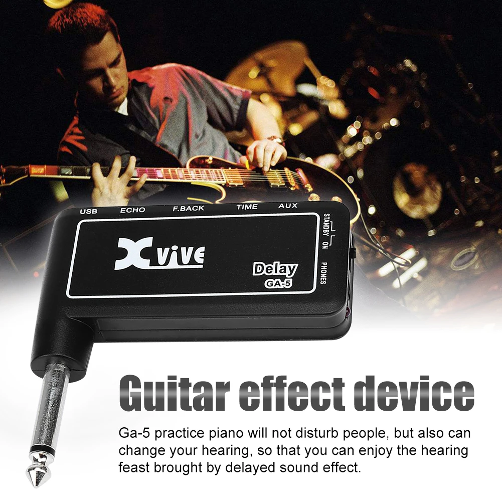 

GA-5 Delay Effect for Electric Guitar Headphone Amplifier Instrument Parts Classic Rock Headphone Amp Effect Mini Headphone Amp