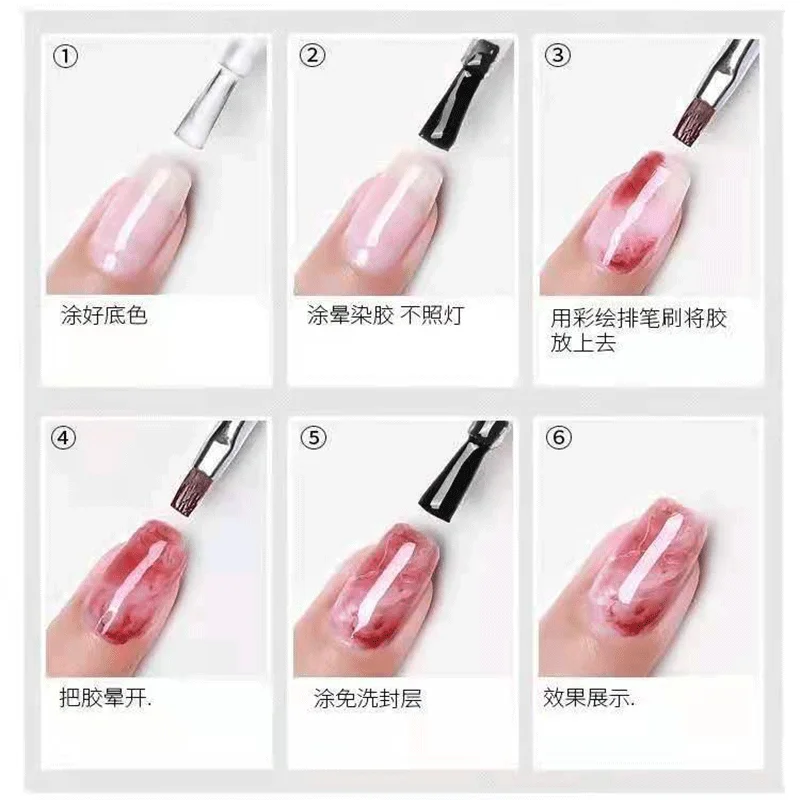 

SKVP 8ml Watercolor Ink Polish Blooming Nail Gel Smoke Effect Magic Smudge Bubble DIY Varnish Manicure Decoration Nail Salon Set