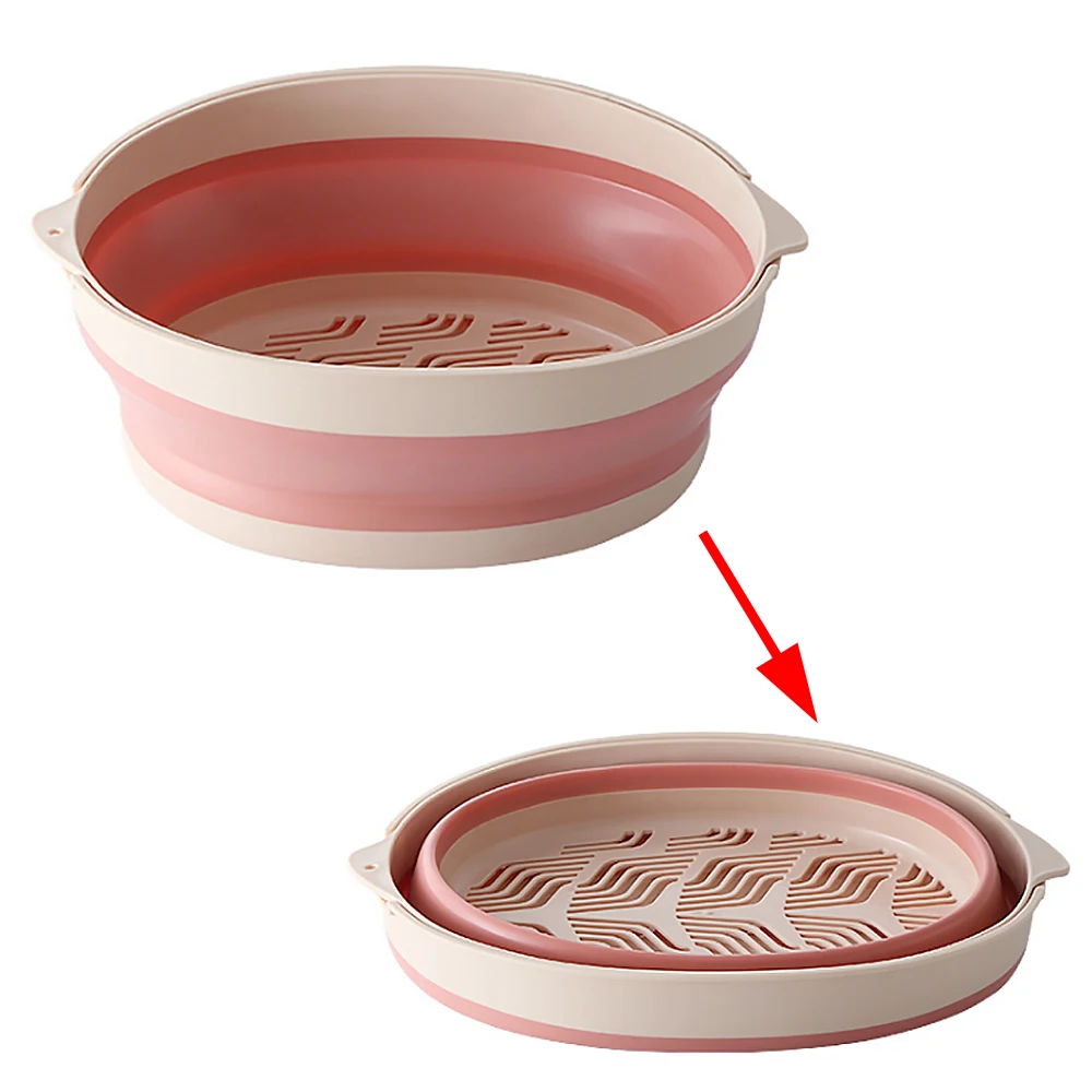 

HPDEAR 2 in 1 Folding Filter, Kitchen Collapsible Colander, Wash Basin, Sink Drain Basket with Handles, for Draining Pasta