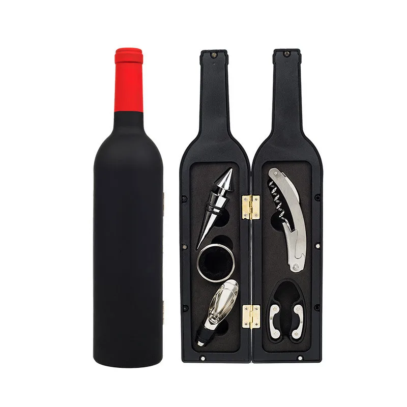 

1 Set 3pcs/5pcs Wine Bottle Corkscrew Set Tool Bottle-Shaped Holder Bottle Opener Gift UND Sale