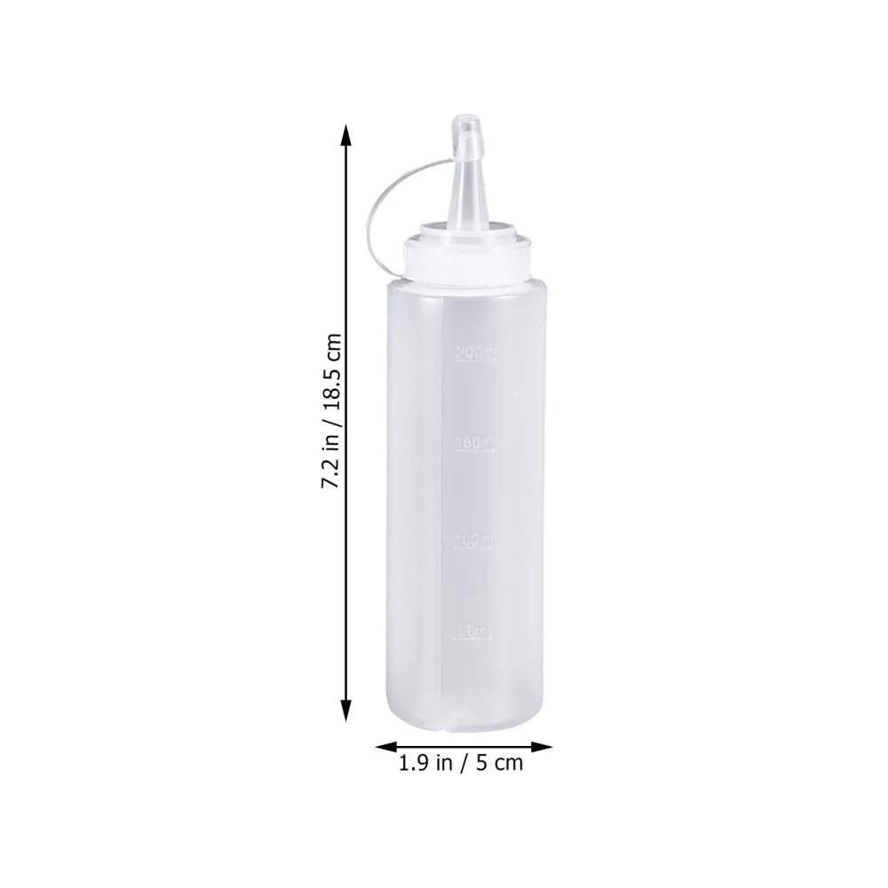 

4 Pcs 230ml 8oz Squeeze Squirt Condiment Bottles with On Cap Lids Dispensers for Ketchup Mustard Hot Sauces Olive