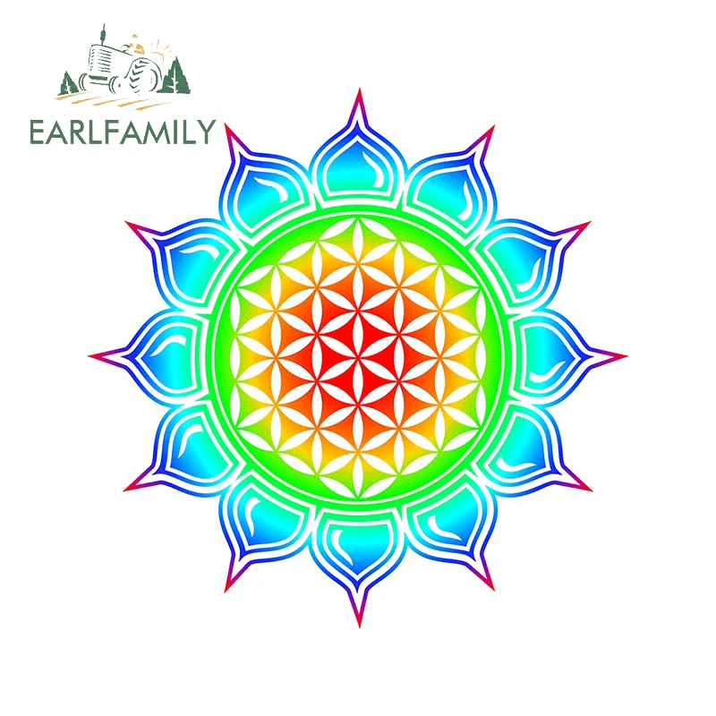 

EARLFAMILY 13 см x 13 см для цветов жизни, искусственный Лотос, наклейка для холодильника, водонепроницаемое, устойчивое к царапинам украшение