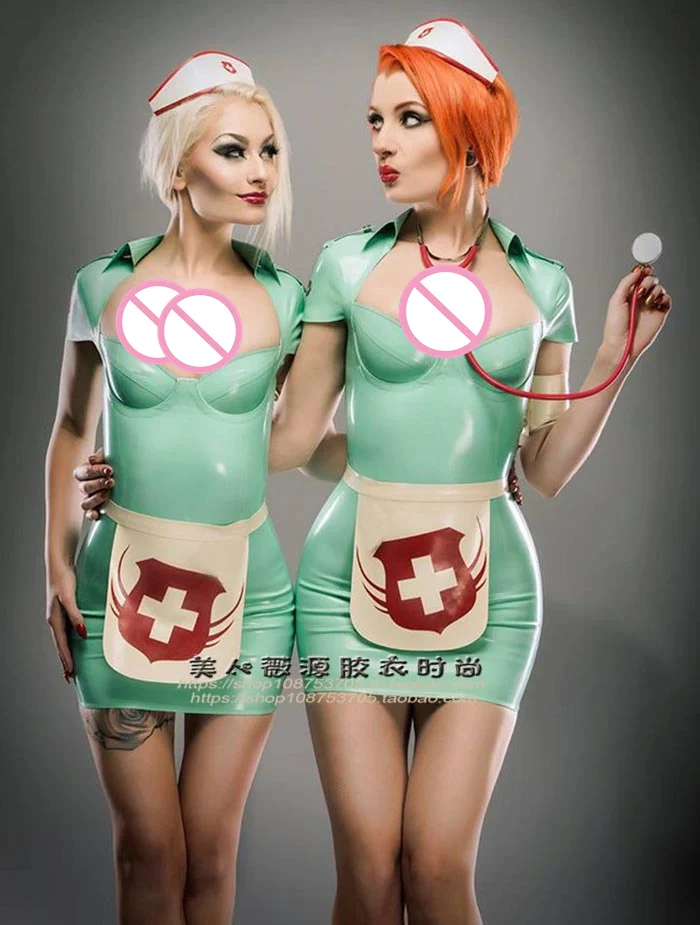 Сексуальное женское латексное Фетиш резиновое платье медсестры нижнее белье