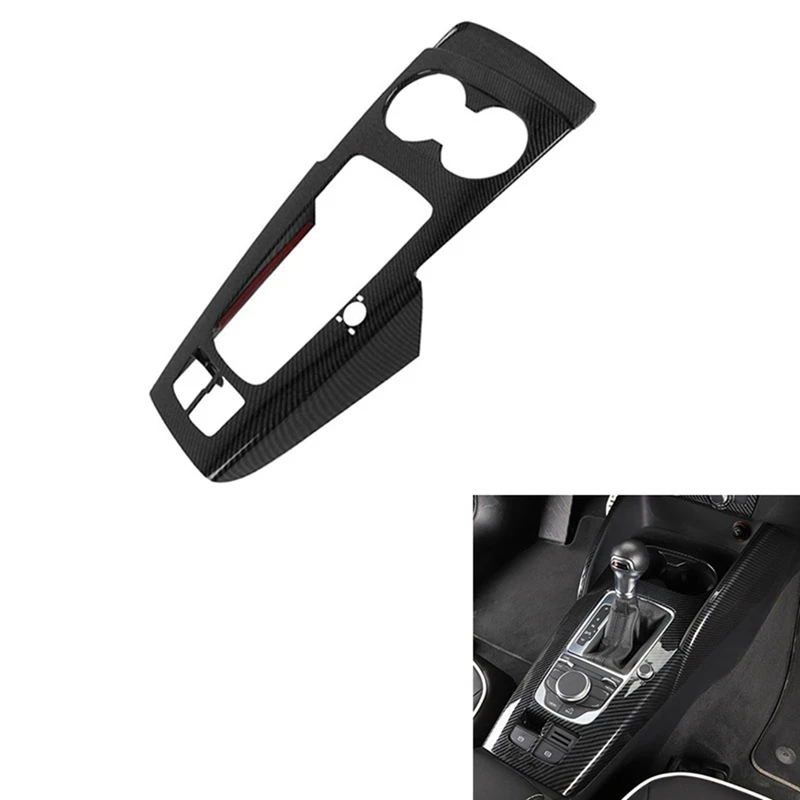 

Car ABS Carbon Fiber Center Console Gearshift Panel Cup Holder Decoration Cover Trim for- A3 2013-19 Car Styling