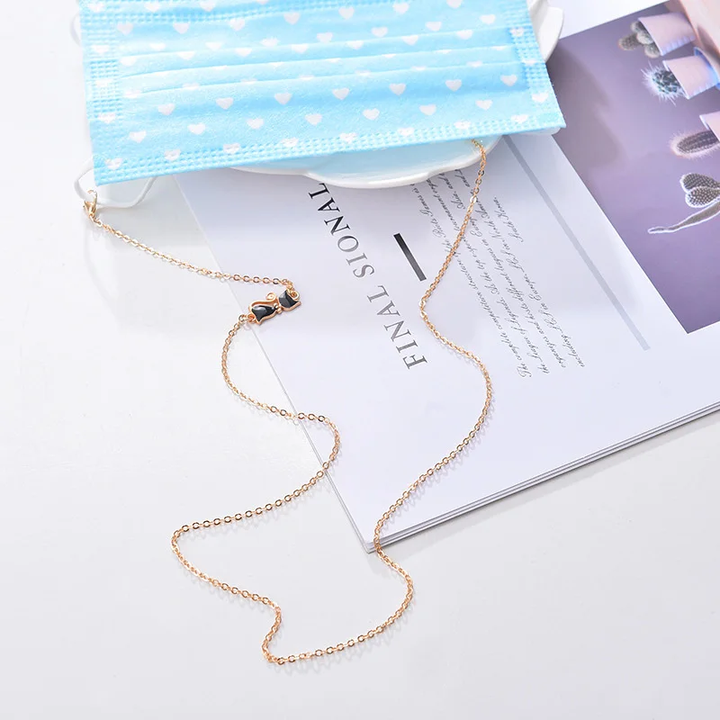 Шнурок для маски и очков 2023 Fashion Pearl Glass Sunglasses Mask Holder Lanyard Student Wheat Ear Kitten Bat Glamour Glasses Chain Neck Strap for Women.