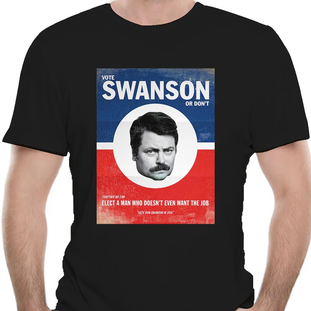 RON SWANSON FOR PRESIDENT 2016 ELECTION PARKS AND RECREATION PARODY T-SHIRT 0765X