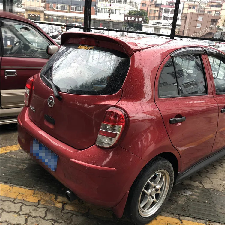 Спойлер для Nissan March 2011 2015 спойлер из АБС пластика заднего крыла автомобиля