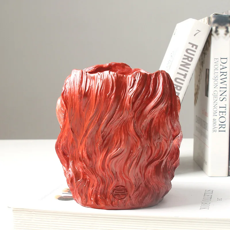 YeFine Resin Flower Pots Decorative Desktop Planter Flowerpots Cartoon Animal Home Decor Succulents Ape Head Shape Vase | Дом и сад