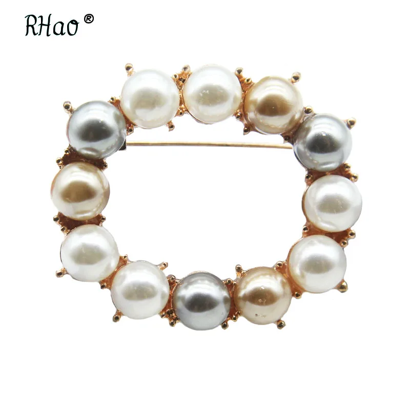 RHao классические круглые броши бриллиантовая брошь для костюма пальто ювелирные