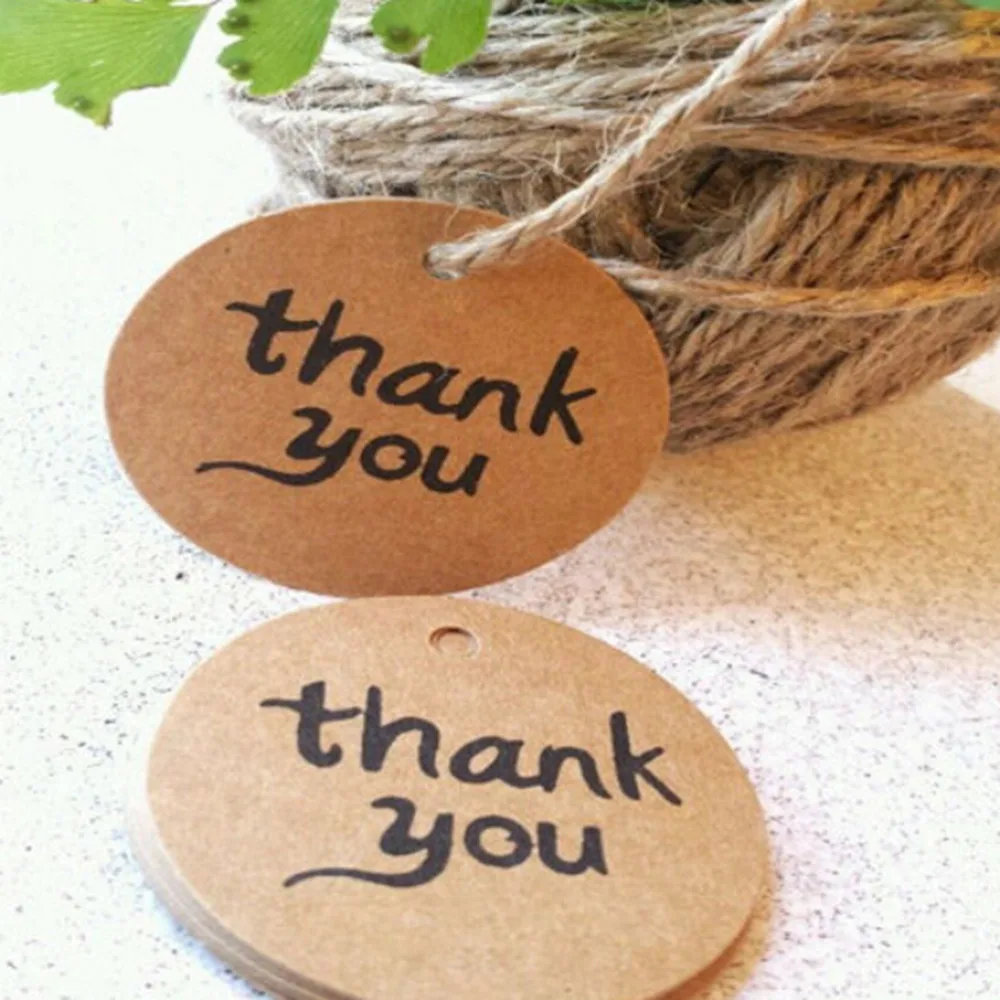 

100 PCs Round Shaped Blank Kraft Paper Cards With Hanging Hole DIY Party Decoration Label Price Tag