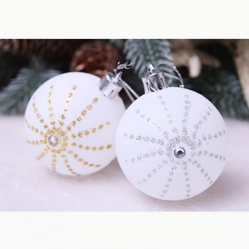 24Pcs Christmas Tree Ball Decoration Ornaments 6cm Colorful Balls New Year Gifts hallway and on the tree decor