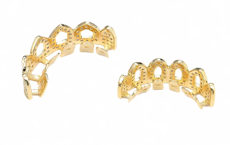 Полые Зубные коронки в стиле хип-хоп с фианитами панковские насадки для зубов