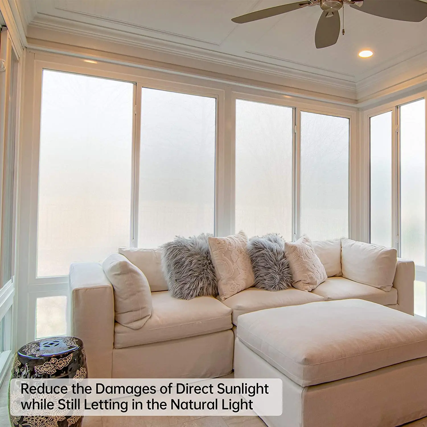 Оконная пленка YaJing матовая для стекла непрозрачная самоклеящаяся оконная с