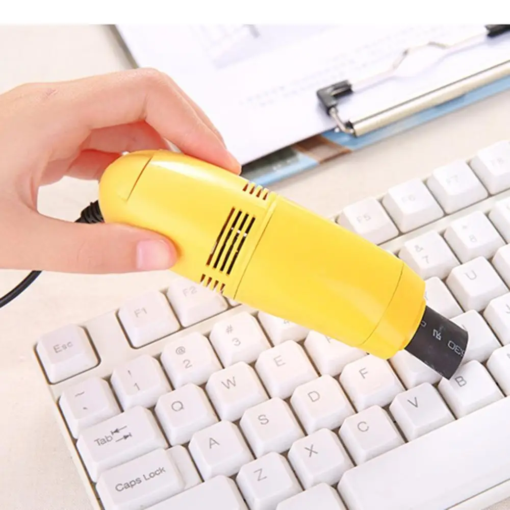 Yellow Мини компьютер Вакуумный USB пылесос для клавиатуры ПК щетка для ноутбука набор для очистки пыли Пылесос компьютер чистые инструменты - Цвет: Yellow
