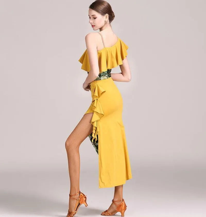 Новый латинский Сальса ча Бальный Танец Румба платье топ и юбка #1848 + 49 для