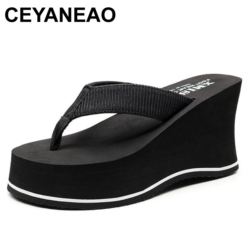 

CEYANEAOFashion Вьетнамки; Повседневные женские шлепанцы; Женская обувь на платформе, новая коллекция пляжная обувь для мужчин женщин Летняя женск...