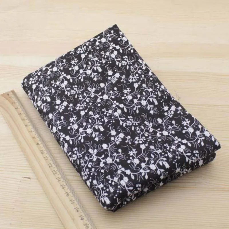 Хлопчатобумажная ткань Booksew 7 шт. 50x50 см черная текстильная для рукоделия шитья