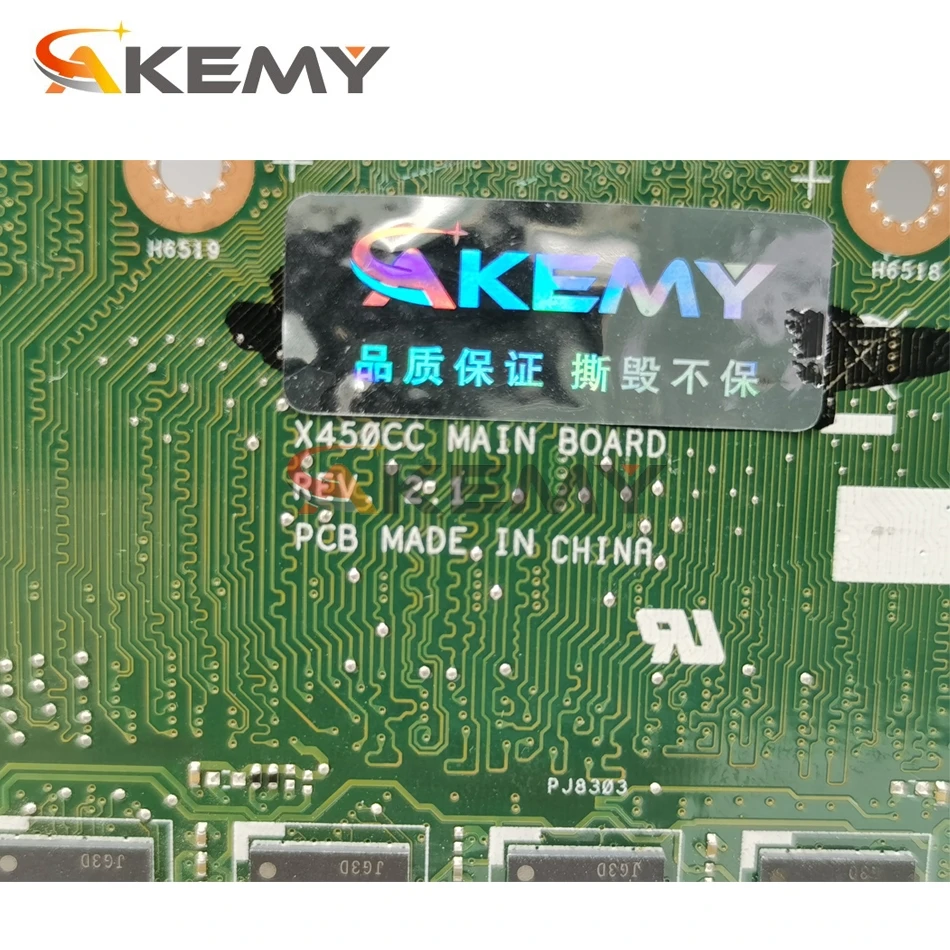 

Akemy X450CC Laptop motherboard for ASUS X450CA X450C original mainboard 4GB-RAM I7-3517U GM