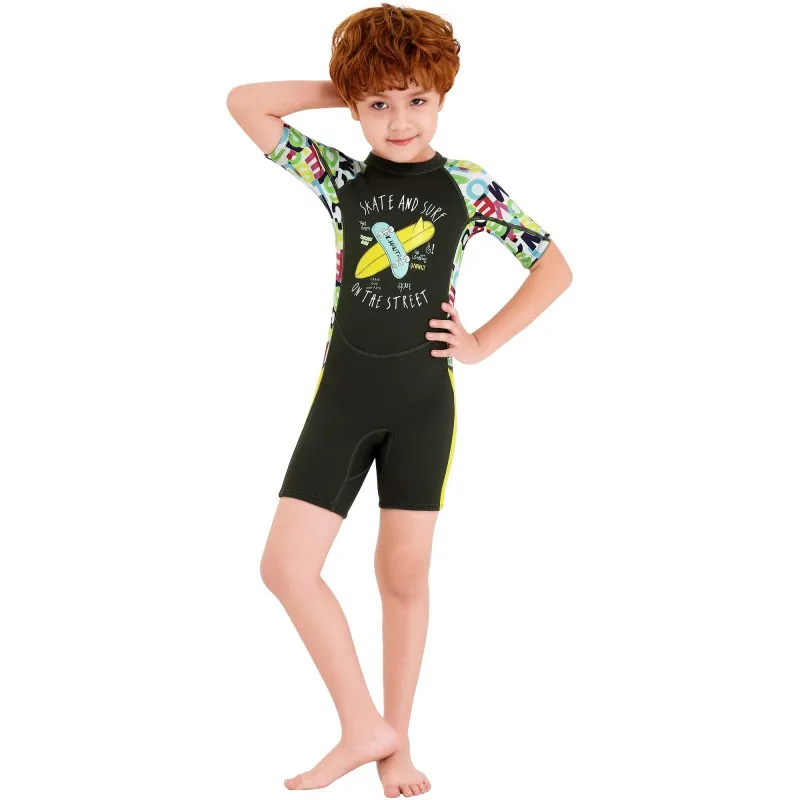 

2.5mm Children's Sunscreen Quick Diving Short Sleeve Diving Swimwear Unisex
