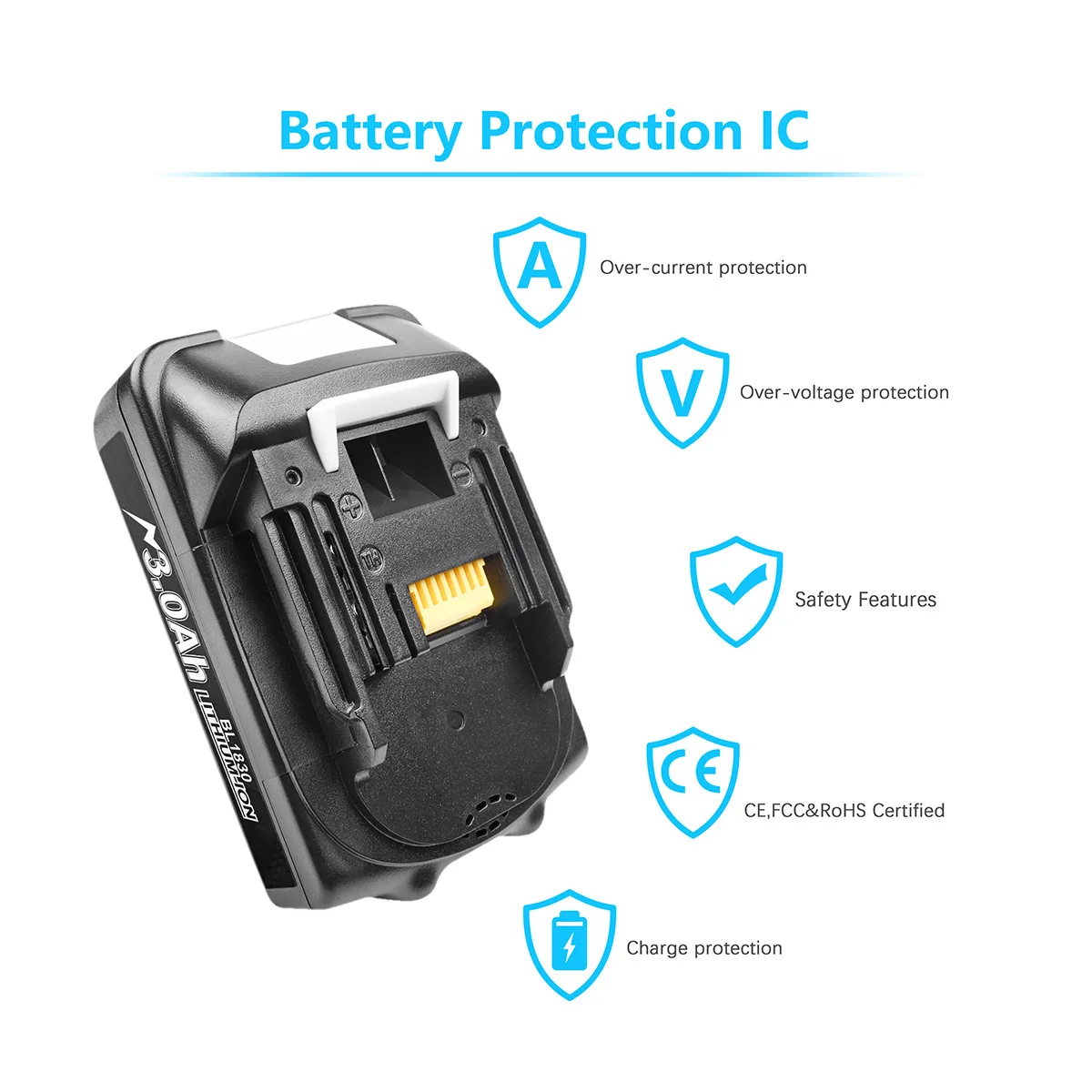 Литий-ионная аккумуляторная батарея Powtree BL1860 18 в 6000 мАч для Makita аккумулятор BL1840