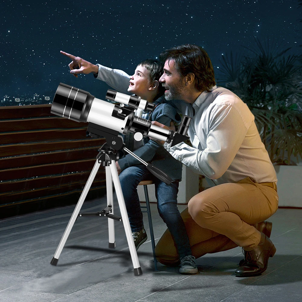 

FURONGHUA Telescope For Kids Beginners 70mm Portable Astronomical Telescope With Tripod Mobile Phone Holder And Backpack
