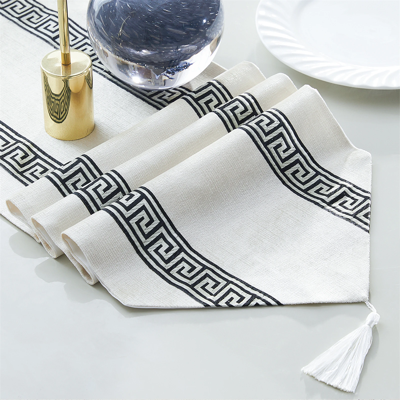 Topfinel – chemin de Table géométrique moderne de luxe, en tissu rectangulaire, décoration de salle à manger pour mariage, fête, bureau à domicile