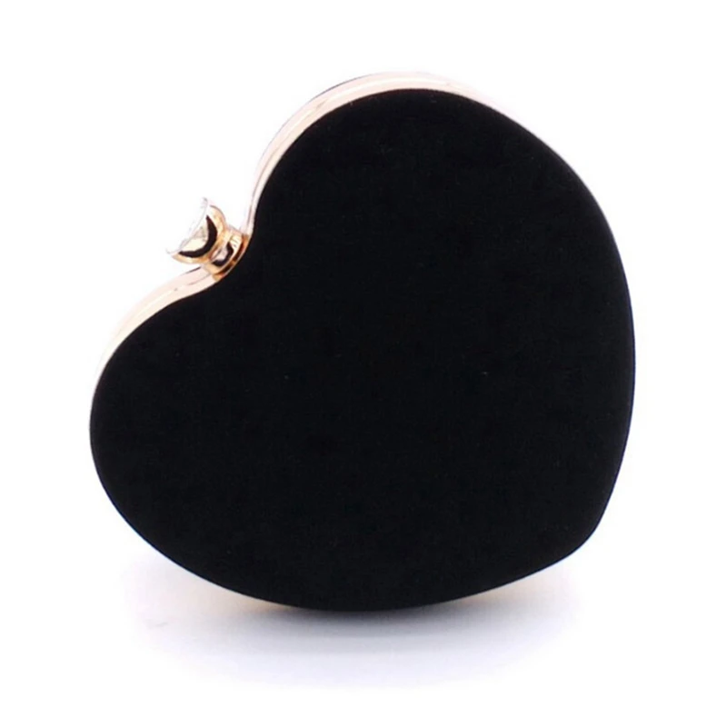 Женская вечерняя сумочка с кристаллами в форме сердца 1 шт. замшевая бархатная