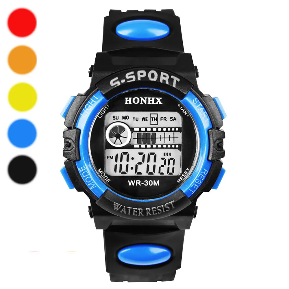 Светодиодный цифровой будильник для мальчиков спортивные наручные часы с датой