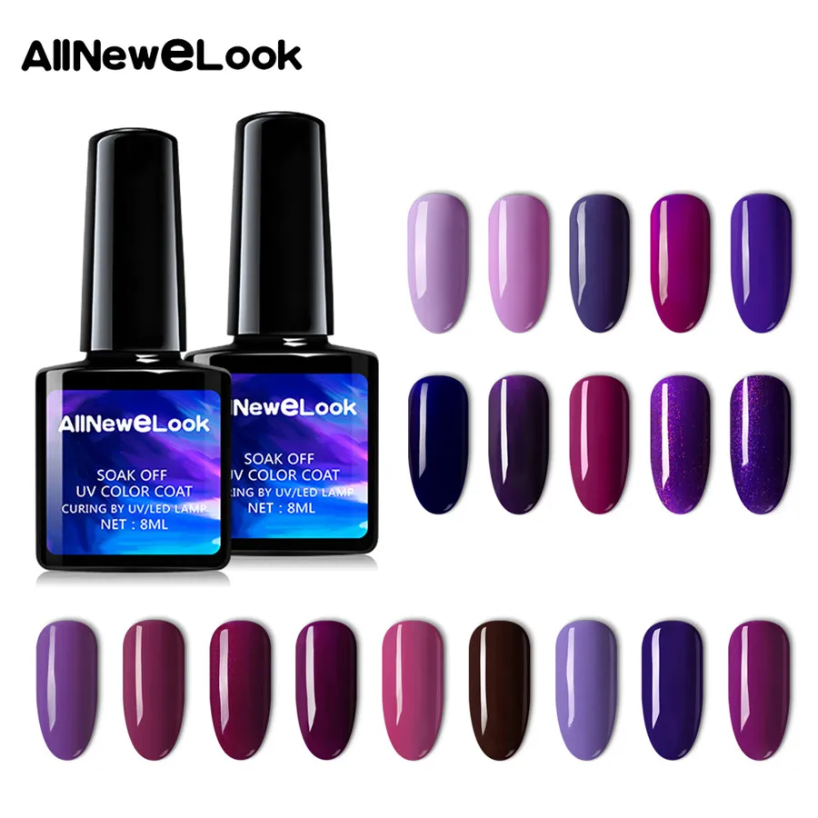 Allnewelook отмачиваемый Гель лак УФ гель для ногтей светодиодный полигель 120 цветов