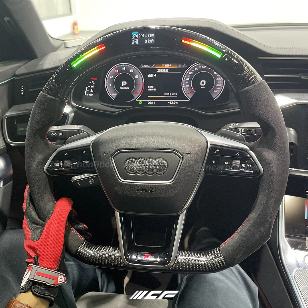 

Carbon Fiber LED Steering Wheel for audi A6 A6L A7 RS6 RS7