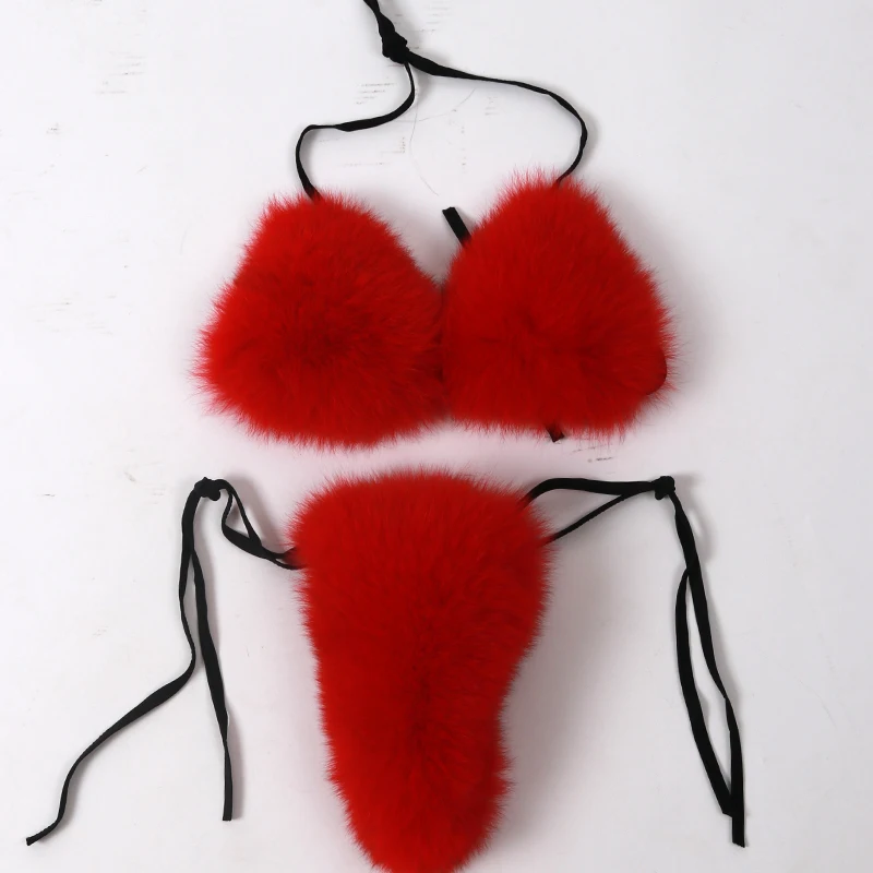 Женское бикини из натурального меха|Купальники| |